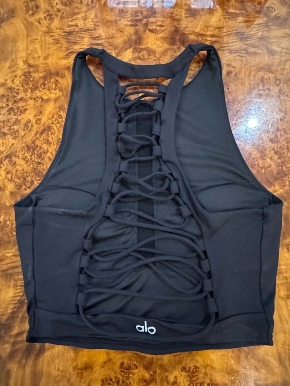 Alo corset back yoga top - black size S
